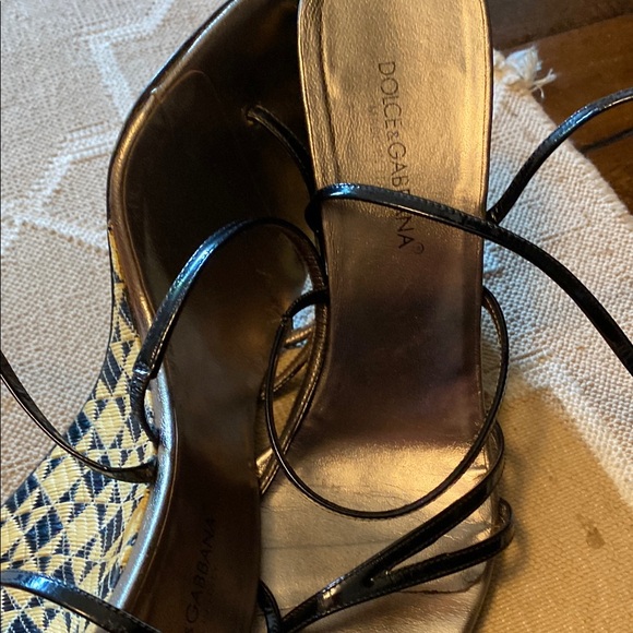 Dolce & Gabbana Shoes - Dolce & Gabbana Black Strappy Lace Up Heeled Sandal Wedge 37
